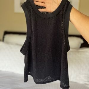 Lululemon Crop Top - Black Textured Pattern